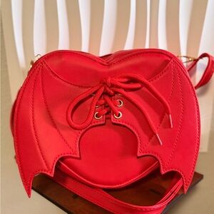Red Bat Wing Crossbody Bag